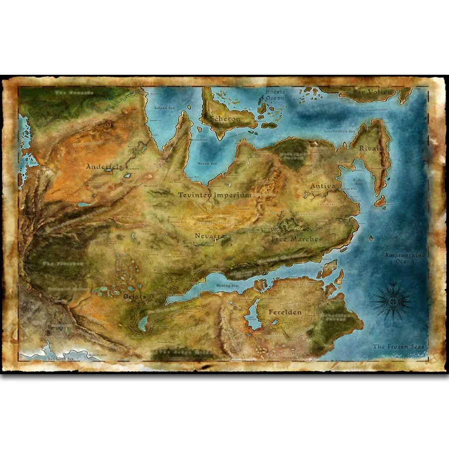 Fx1245 Panas Thedas Peta Dragon Age Video Game Klasik Diagram Seni Poster Sutra Lampu Kanvas Dinding Cetak Dekorasi Painting Calligraphy Aliexpress