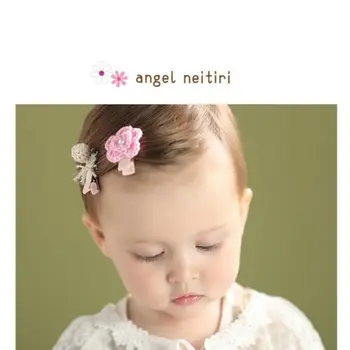 

Baby Girls Cute Solid Color Flower Hair Pin Children's Cloth Hairpin Clip Security Edging Wool Flower Side Clip