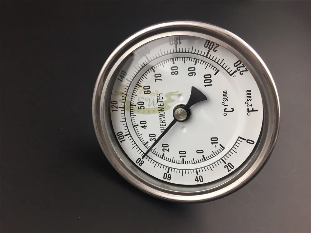 Homebrew Kettle Weldless Bi metal Thermometer Kit, 3"Face & 2"Probe, 1/