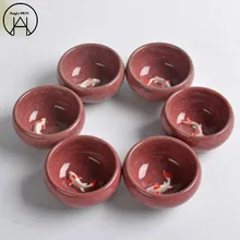 6 шт. оранжевый кунг-фу чайный набор керамический чай s чашка путешествия Ампер чайные наборы зеленый чай s Кухня кипящий чайник