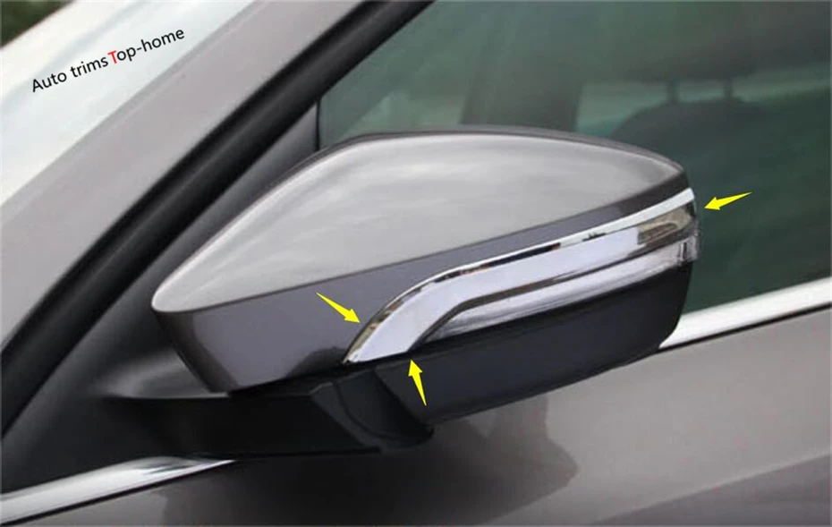 

For Skoda Octavia MK3 A7 2015 2016 Chrome Side Door Rearview Mirror Strip Cover Trim 2pcs / set