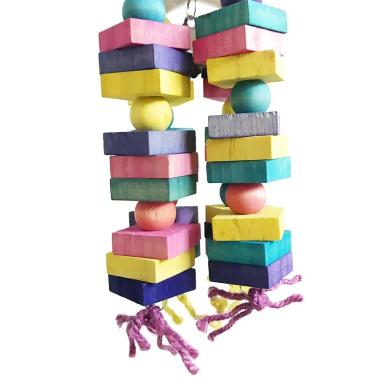 Лестница большой, средних и малых попугай Цвет строительные блоки игрушка для прикуса Цвет ful укус лестнице строку любимая игрушка Популярные