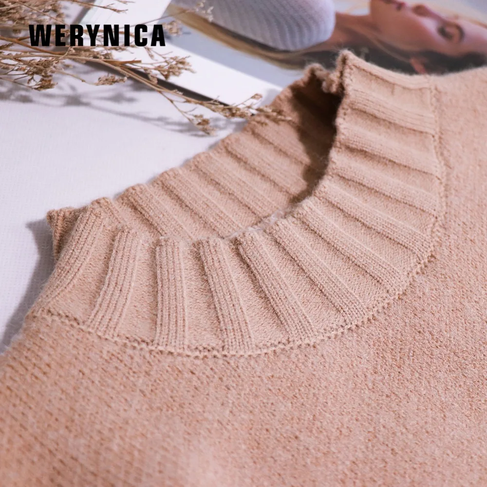Werynica, женский свитер, Повседневный, круглый вырез, длинный рукав, принт, флис, теплый свитер,, модный, милый, для самостоятельного развития, Женский Топ