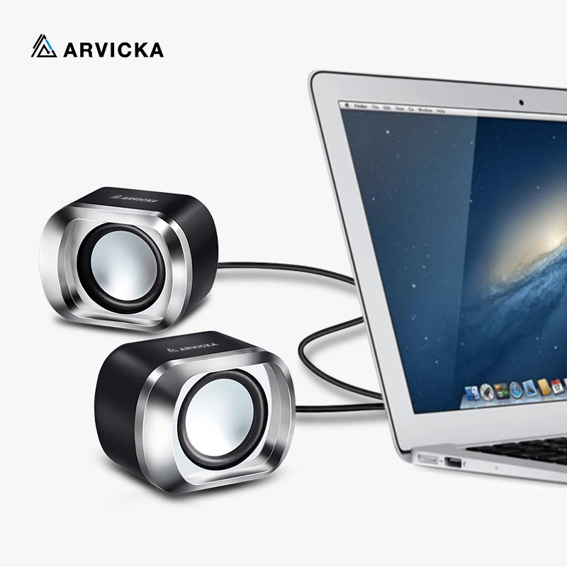 ARVICKA Wire Mini PC Speakers Music USB 2.0 Stereo Portable Computer