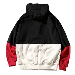 2018 весна цвет блок куртки лоскутное куртки с капюшоном для мужчин хип хоп толстовки пальто для будущих мам мужской повседневное уличная