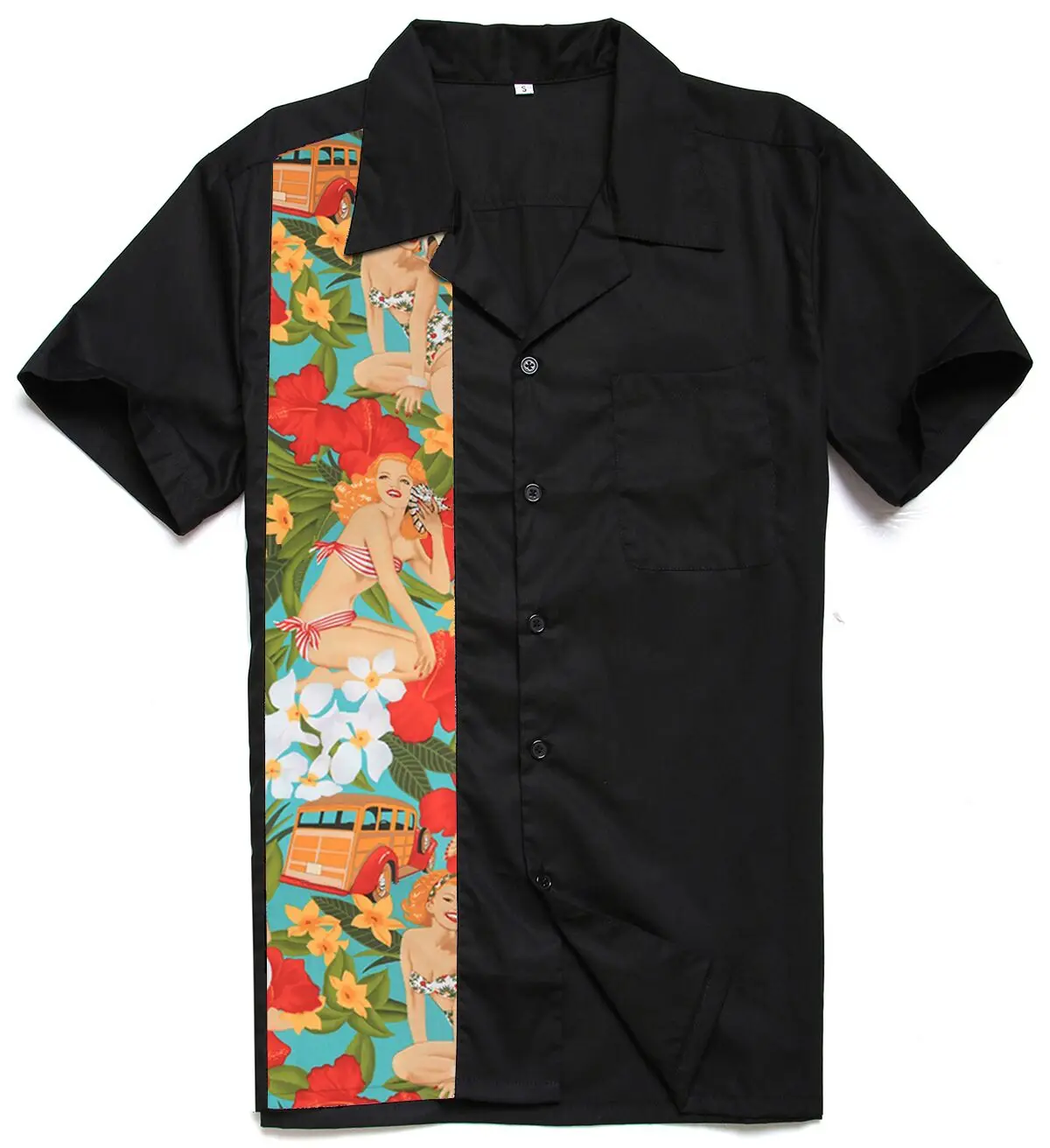 Мужские рубашки Лидер продаж 2018 г. Модные Повседневное короткий рукав коктейль печати мужская хлопковая Slim Fit Повседневное гавайская