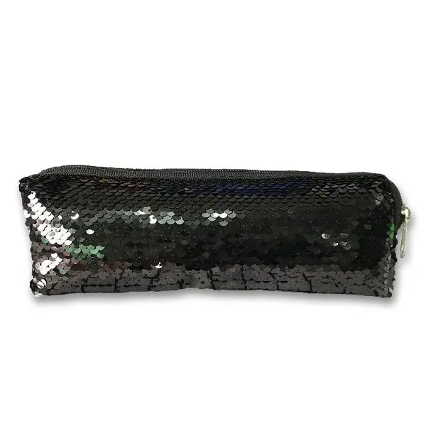 Пенал-карандаш из материала Escolar Sequin Etui Pennen для девочек, пенал Kalem Kutusu Lapiceras Estuche Escolares Kawaii Hairball - Color: Black