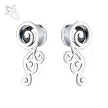 ZS 2 шт серьги из нержавеющей стали пробки и тоннели винтовые ушные Туннель Серьги-Плаги для пирсинга расширители растягивающиеся расширители oreja пирсинг