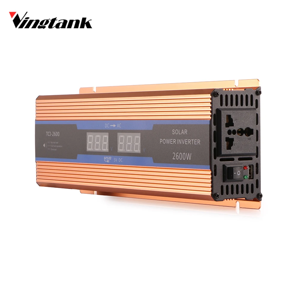 Vingtank автомобильный инвертор 2600 Вт DC 12 В к AC 220 Мощность Зарядное устройство