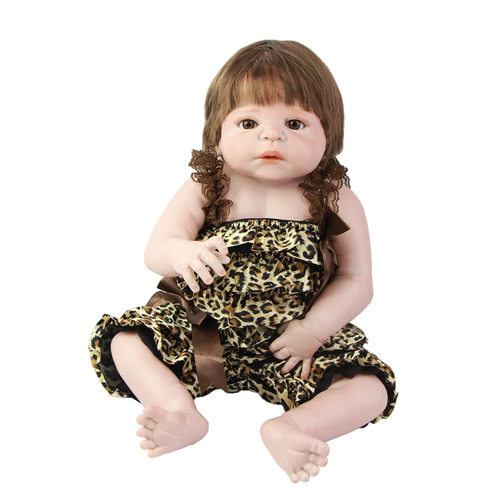 

KEIUMI Wear Summer Clothes Reborn Baby Doll Girl 23'' Lifelike Full Silicone Body Babies Doll Realista Reborn Kids Xmas Gifts