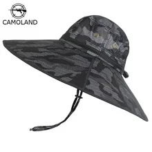 15 см Супер длинная широкая Панама с полями дышащая быстросохнущая Мужская и женская шляпа Boonie Лето Защита от ультрафиолета Кепка походная Панама для рыбалки