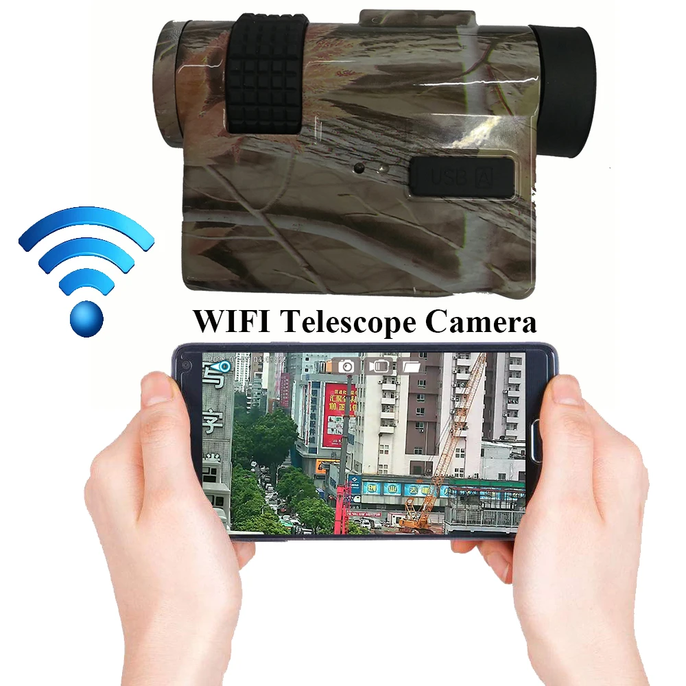 720P WIFI HD цифровая камера телескопа с монокулярами 10X25 и макс. 32 Гб TF карта для