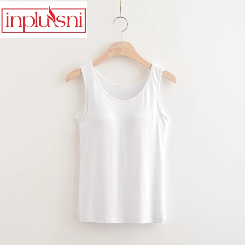 Inplusni women vest without steel cups with chest pad camisoles modal tanks personalized design vest focus on women health