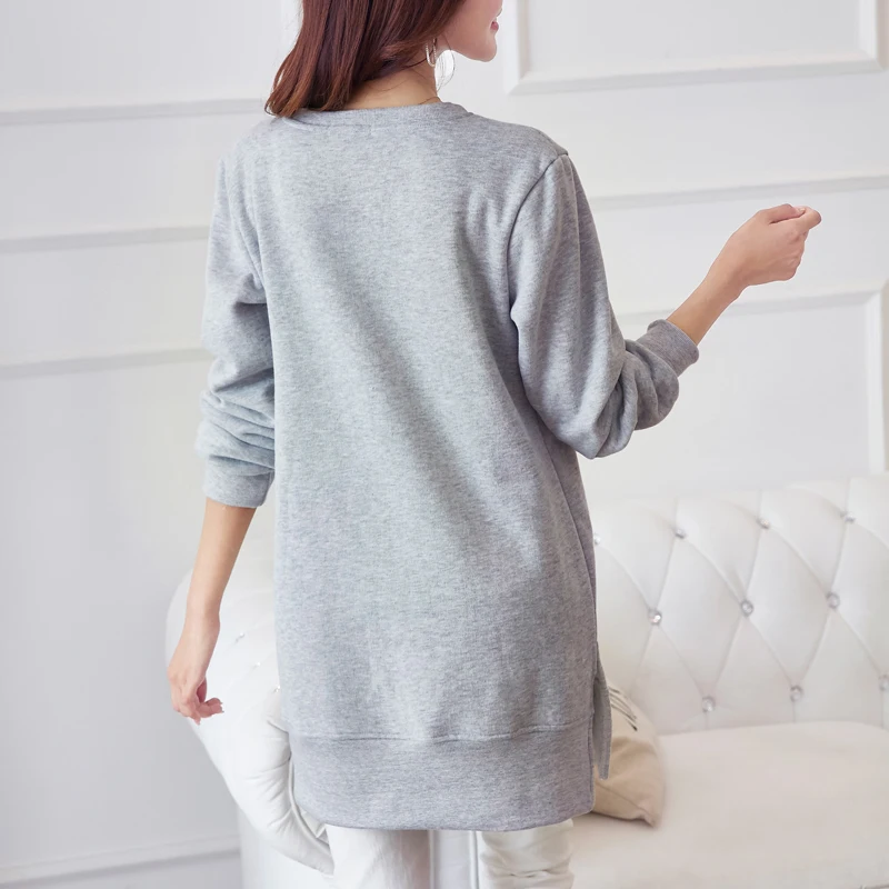 Maternity Tee Shirts Loose Nursing Clothes Tops for Pregnant Breastfeeding T-Shirt with Pockets Pregnancy Clothing B0319