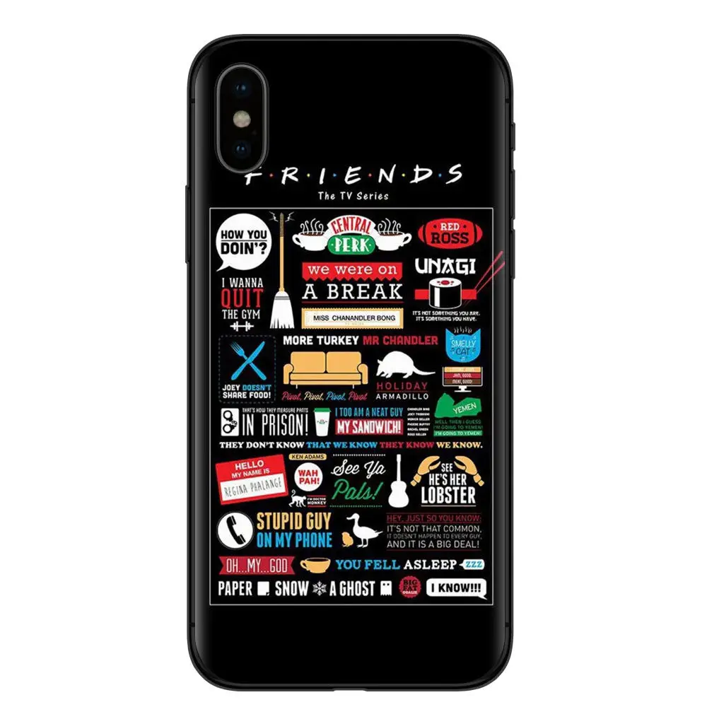 Central Perk Coffee friends tv show how you doin Black silicone Phone Case Cover For iPhone X 5 5s SE 6 6SPlus 7 7Plus 8 8Plus