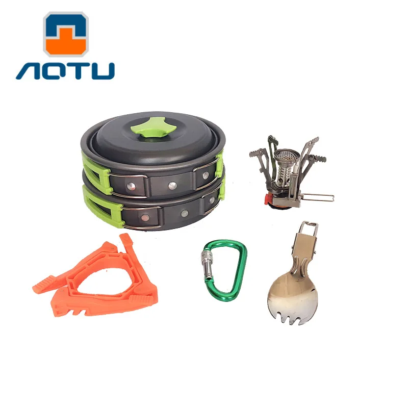 Picnic Pot Stove Set Outdoor Cookware camping cooker Pot Backpacking