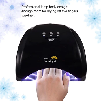 

Ukiyo 36W UV LED Nail Lamp With Rechargeable Nail Dryer for All Gels with 30s/60s/90s Button Curing Nail Gel Machine