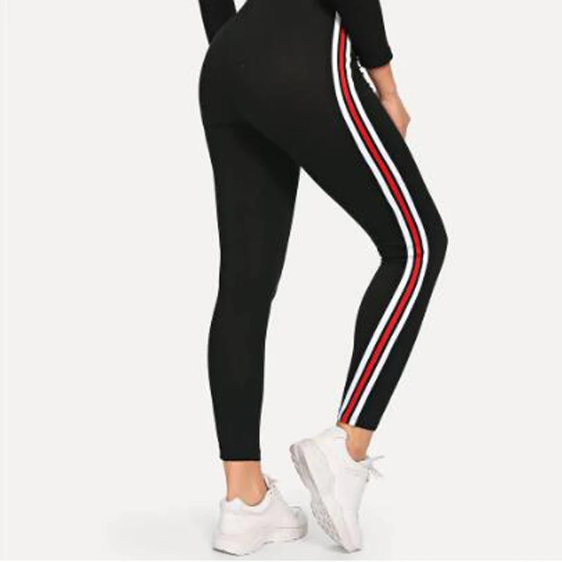 

Running Pants Tight Side Stripe Sports Legging Yoga Pants Women Gym Wear Sportswear Jogging Fitness Elastic Sports Pants Ladies