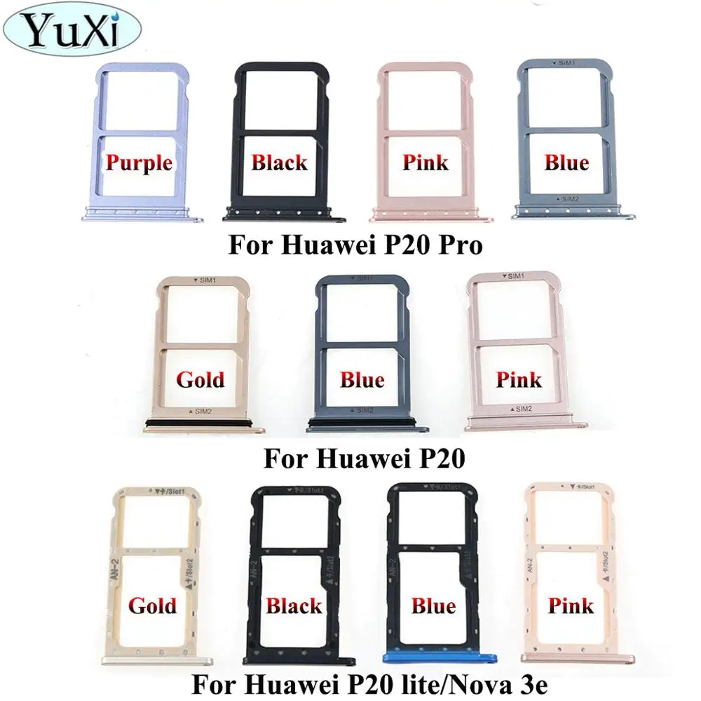YuXi для Huawei P20/P20 Pro/P20 lite Nova 3e держатель лотка sim карты слот адаптер разъем две SIM