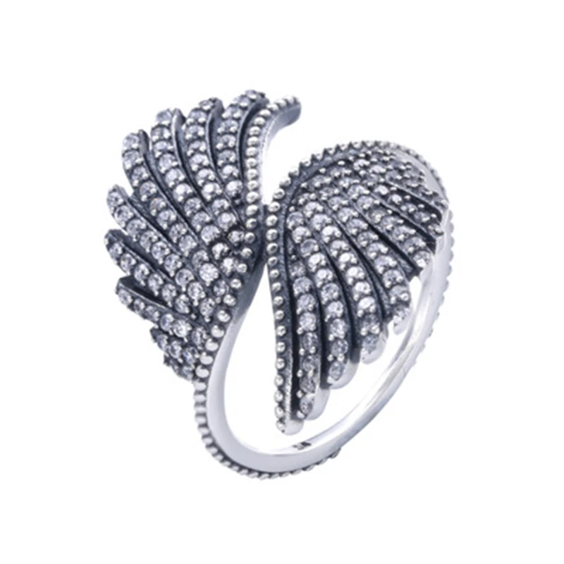 Feather Finger Ring 925 Sterling Silver Phoenix Angel Wings Rings for Women Wedding Band Jewelry | Украшения и аксессуары