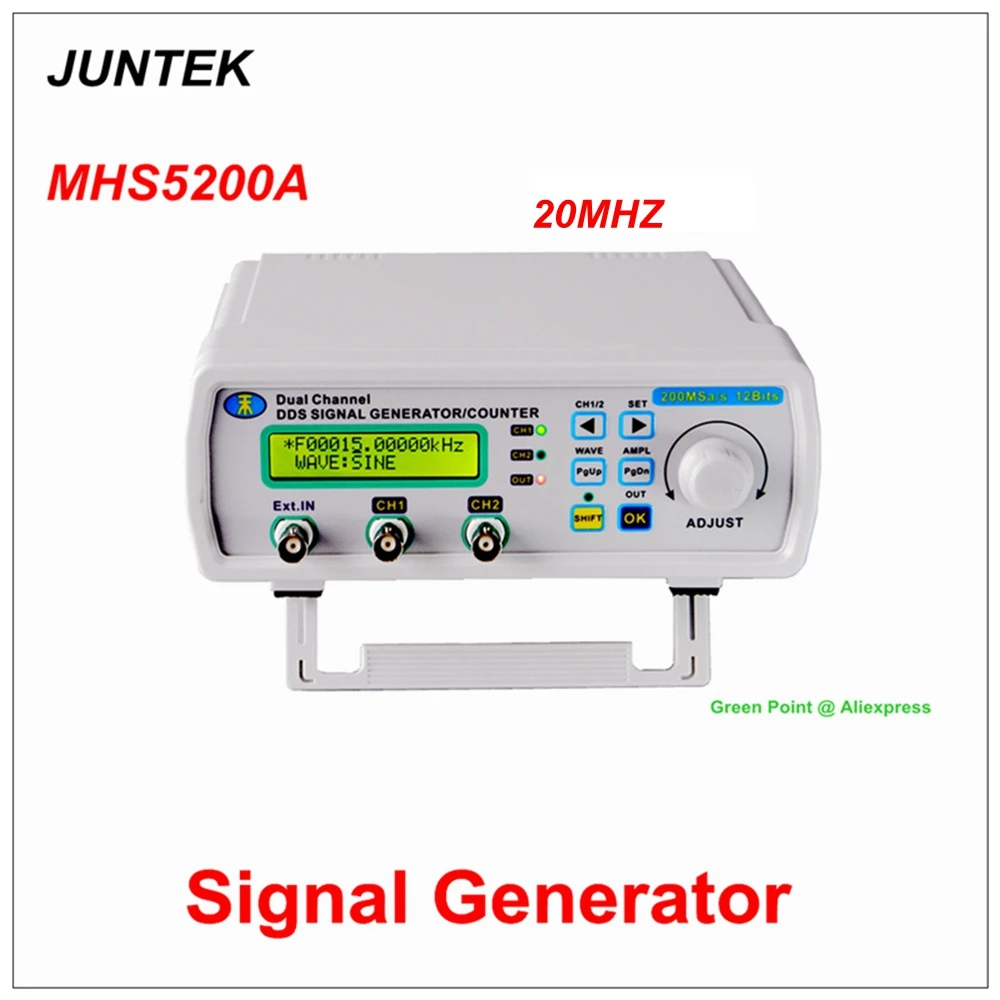 

JUNTEK MHS5200A 20MHZ Digital Control Dual-channel Signal Generator DDS Function Signal Generator Arbitrary frequency meter