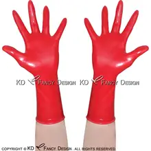 Красные сексуальные короткие латексные перчатки с рулонным подолом резиновые варежки резиновые перчатки ST-0013