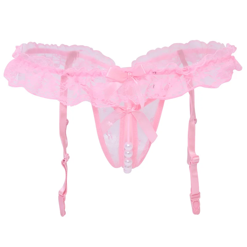 Сексуальный пояс с подвязками, сексуальные чулки, набор, прозрачный кружевной топ, сексуальные подтяжки, эротическое белье, сексуальный пояс с подвязками для женщин, свадебная подвязка - Цвет: pink garter
