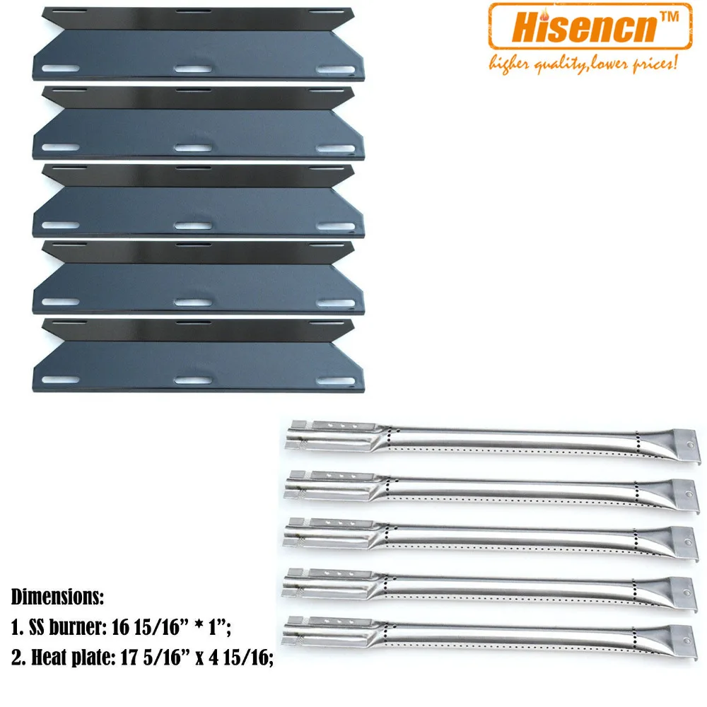 Hisencn Outdoor BBQ Parts Replacement Grill SS Burners and Porcelain
