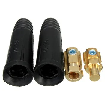

2Pcs 100A-200A Durable 10-25mm European Electric Socket Welding Machine Rapid Fitting Cable Connector Plug