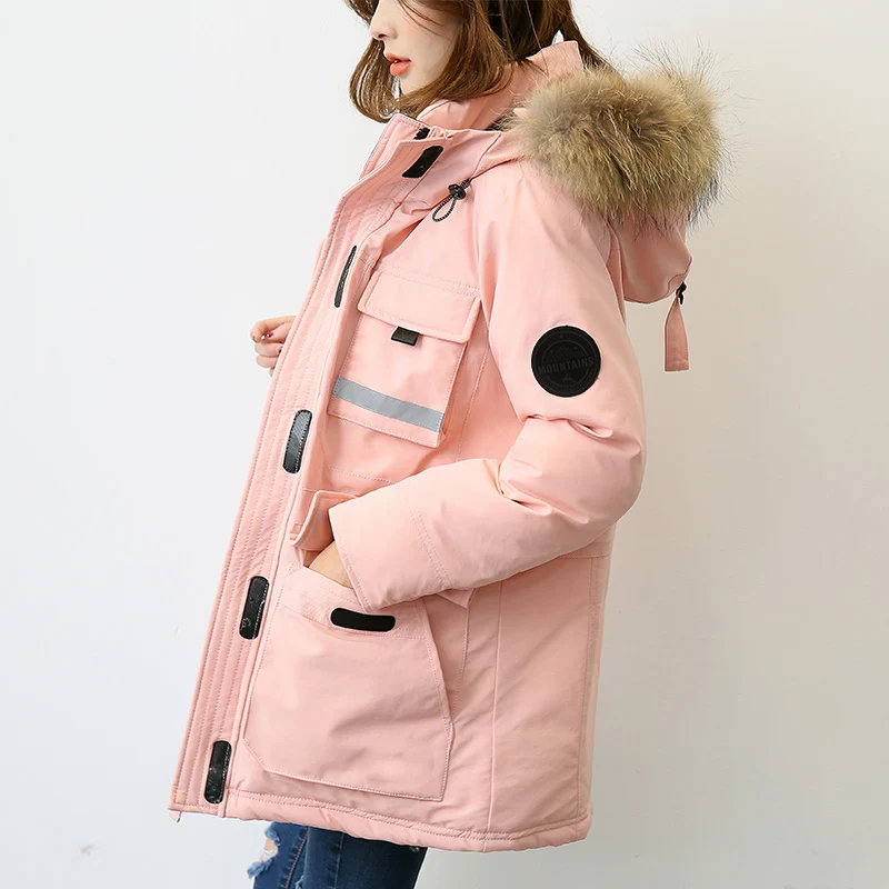 

Winter 90% White Goose Down Jacket Women Natural Raccoon Fur Parka 2019 New Arrival Windproof Rainproof Snow Winter Down Coats