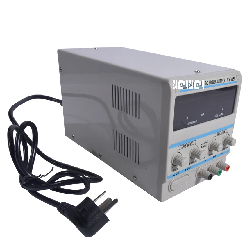 ZHAOXIN PS-305D переменный 30V 5A DC источник питания для лабораторной регулировки Цифровой Регулируемый источник питания постоянного тока AC 110V 220V+/-10