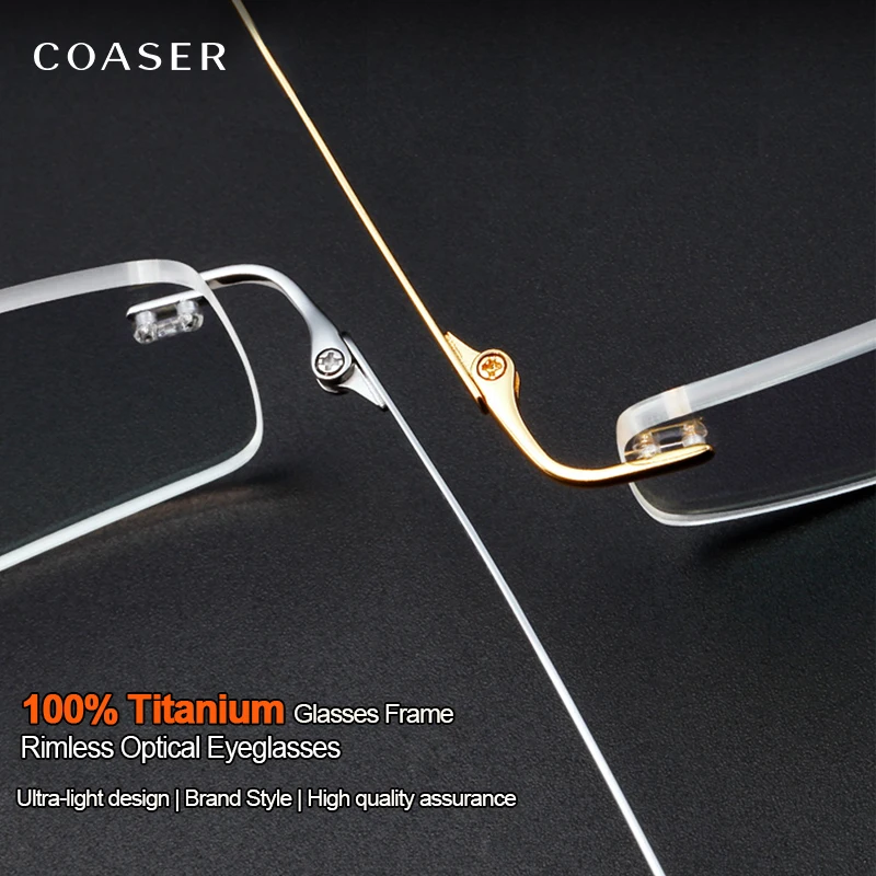 Super Light Titanium Eyeglasses Rimless Reading Glasses For Men