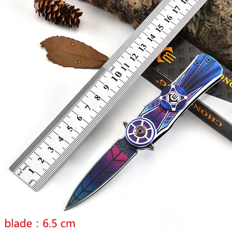

Fidget Spinner handle folding knife survival cs go pocket knife hunting tactical tools navaja faca knives 440 blade camping tool