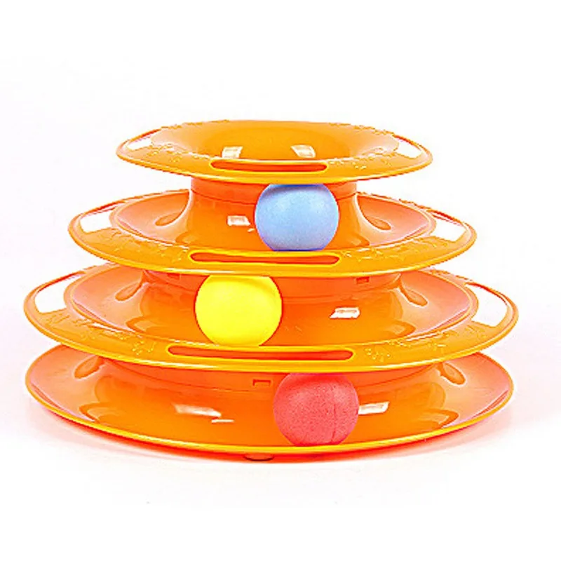 Trilaminar Turntable Cat Toy Funny Pet Toys Cat Crazy Ball Disk Interactive Amusement Plate Play Disc