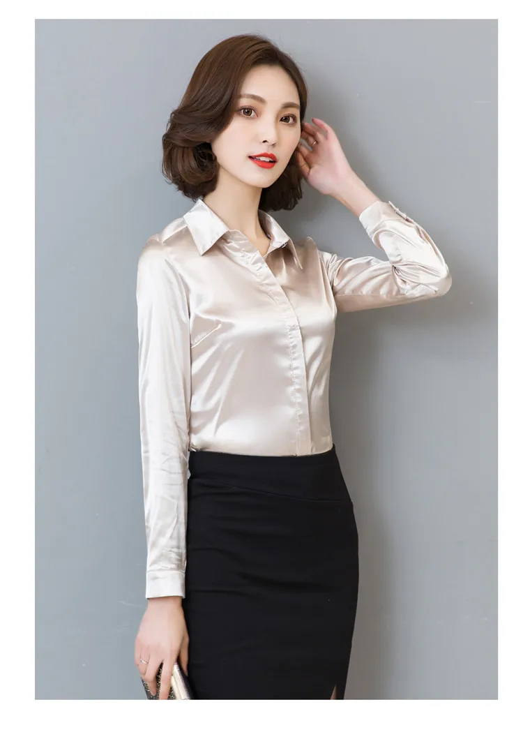 Модные женские блузки горячая Распродажа Женская Повседневная шифоновая блузка рубашка тонкие женские шелковая топы рубашка плюс размер 103B 25