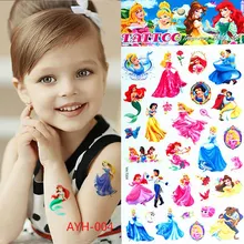 The new children’s cartoon waterproof temporary tattoo stickers Elsa Anna henna body art tattoo flash car styling Wall Stickers