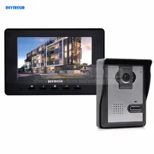 DIYSECUR 7inch Video Intercom Video Door Phone Doorbell 1 Camera 1 Monitor for Home / Office Security System Black