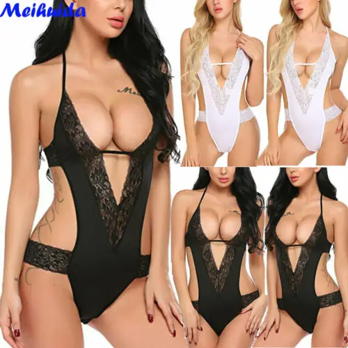 

Ladies Sexy Lingerie Sleepwear Lace Patchwork Bodycon Fashion Womens Babydoll Bodysuit Nightwear Underwear