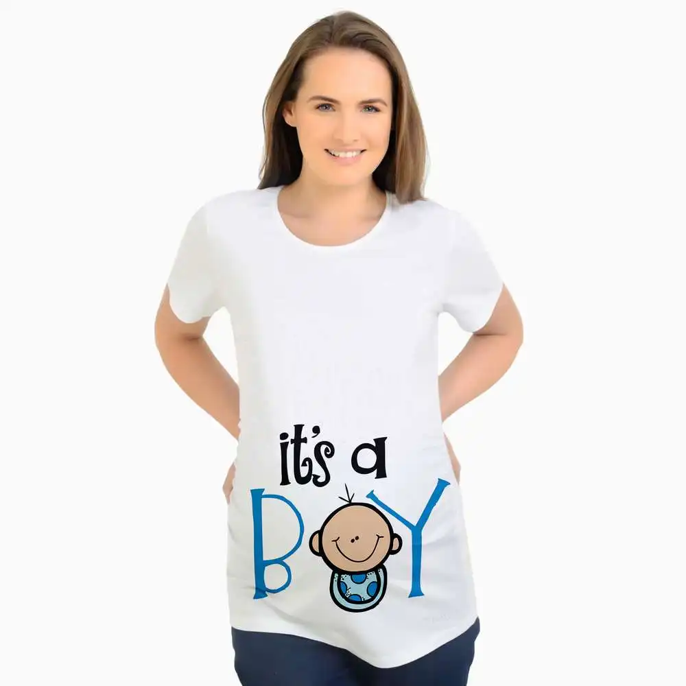 

2017 New Women's T-shirts Slim Cartoon Maternity Nursing Top Letters Funny Pregnancy T shirts Cotton T-shirt for Pregnant Women