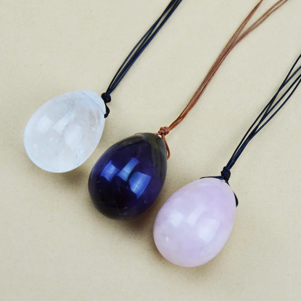 3 Pcs 40*30mm natural rock crystal drilled egg for kegel exercise pelvic floor muscles vaginal exercise yoni egg ben wa ball 3 Pcs 40*30mm natural rock crystal drilled egg for kegel exercise pelvic floor muscles vaginal exercise yoni egg ben wa ball