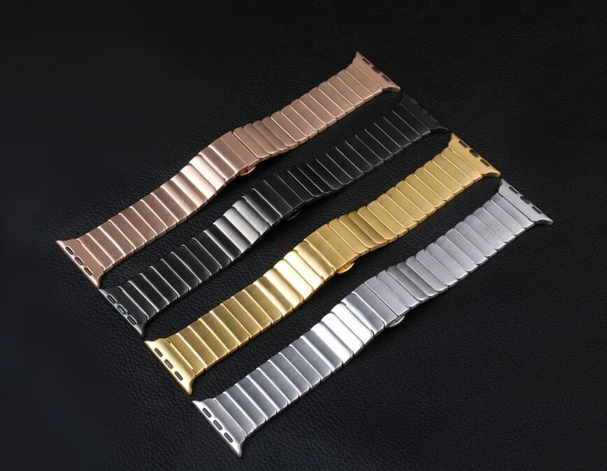 Top quality Butterfly clasp Lock Link loop band stainless steel for Apple Watch band link bracelet strap 38 40 42 44mm to iwatch Top quality Butterfly clasp Lock Link loop band stainless steel for Apple Watch band link bracelet strap 38 40 42 44mm to iwatch