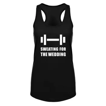 

Womens Sweating For The Wedding Fitness Workout Racerback Tank Tops