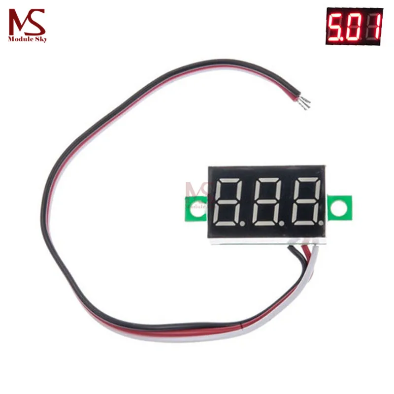 

3 Wires 0.36 inch DC 0-30V Red LED Panel Voltage Meter 3-Digital Display Voltmeter Newest