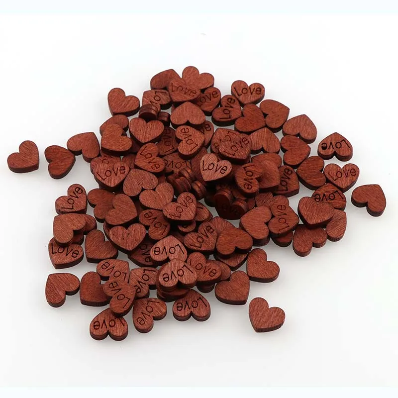 

100pcs10*12m Wooden Love Heart Shapes Laser Blank Embellishments Craft Card Decor Scrapbooking Craft Cards Wood Craft Decoration