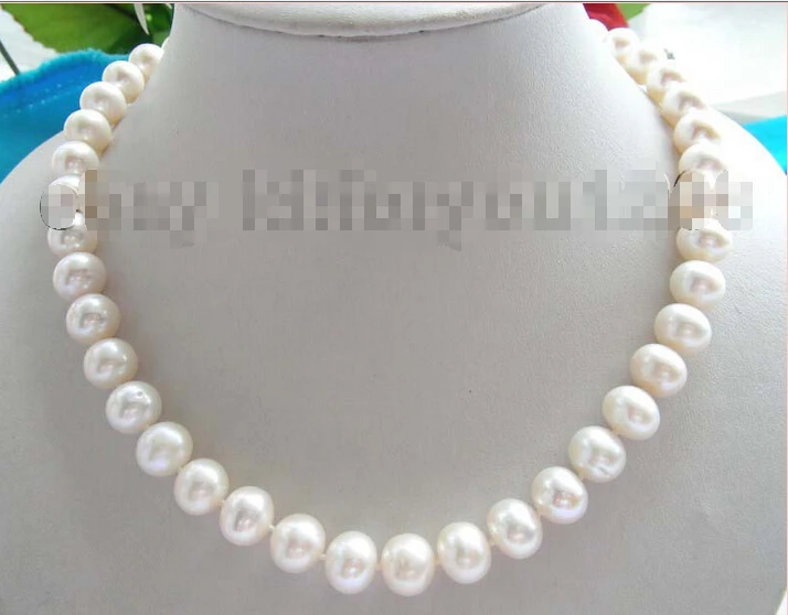 

Free shipping >>>>>>17" Genuine Natural 12mm White Pearl Necklace!