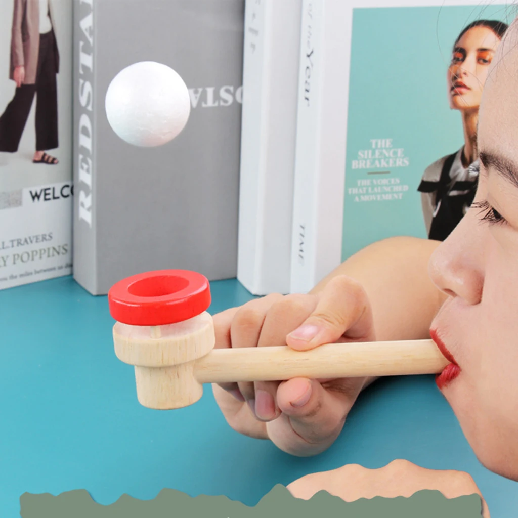 Montessori Teaching Materials  Wooden Blow Hobbies Fun Sports Toy Ball for   Intelligence Board Game