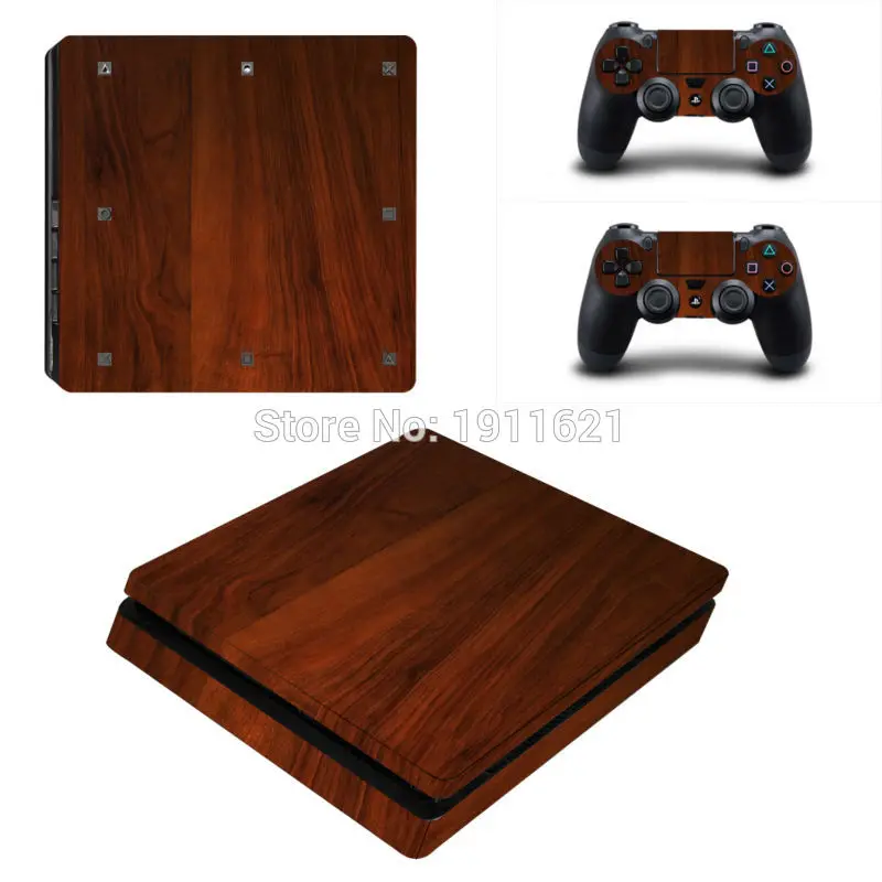 

Wood Vinyl Decal for PS4 Slim Skin Stickers Cover Protector Wrap for Sony PlayStation 4 Slim Console and 2 Controllers Skins