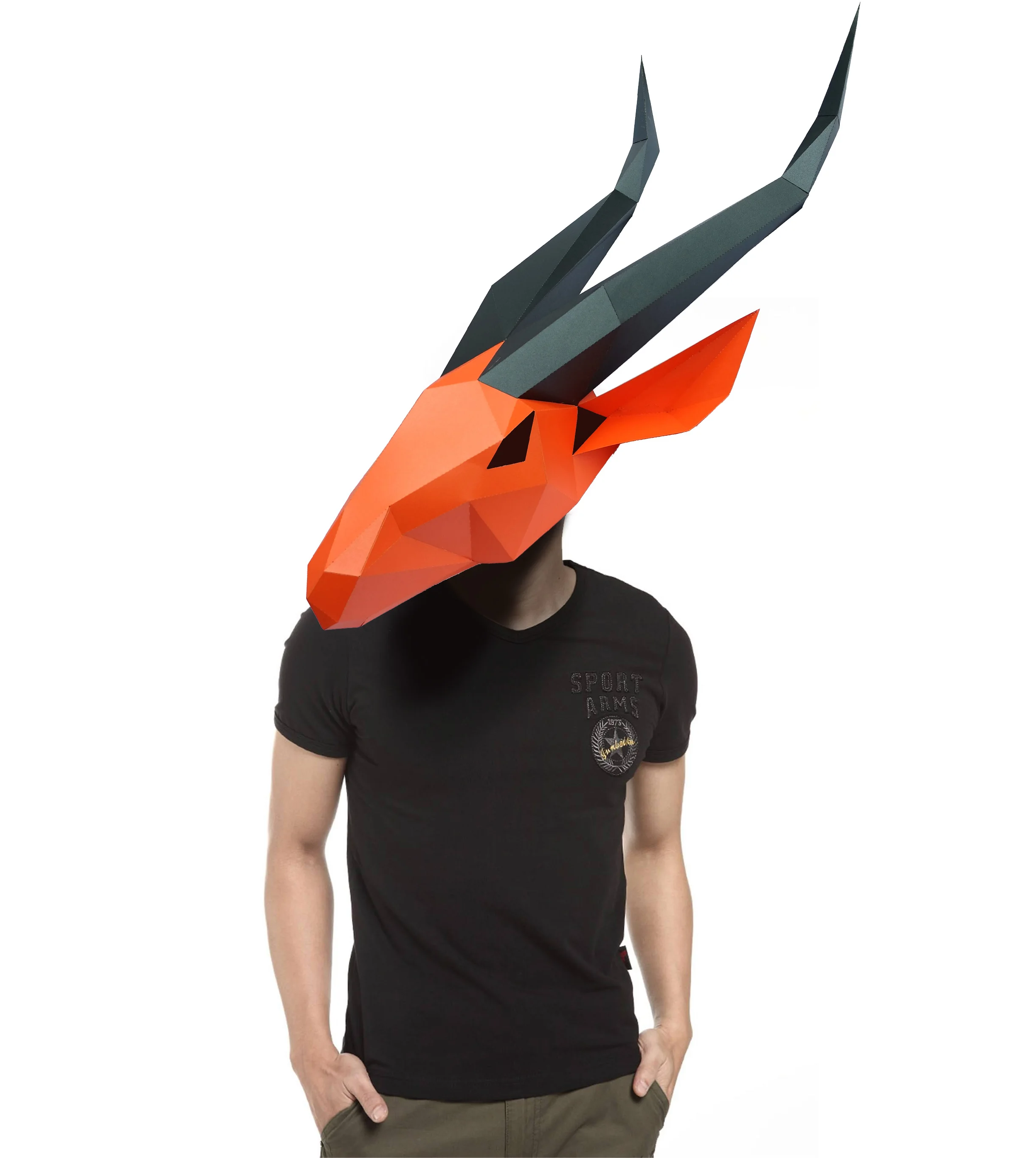 3D Бумажная Маска, модный костюм антилопы, козы, животных, косплей, сделай сам, бумага, ремесло, Маска модели, Рождество, Хэллоуин, выпускной вечер, вечерние, подарок