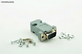 

10PCS New RS232 Serial Port Connector DB9 Male Socket+Shell Plastic /Plug Connector 9pin COM Socket Adapter