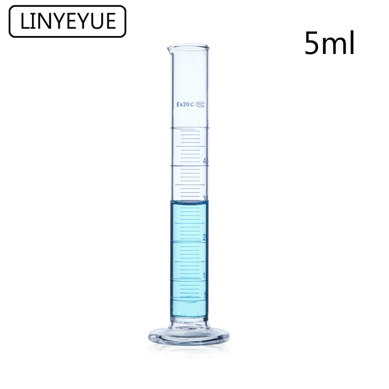 

10pcs/lot 5mL Graduated Glass Measuring Cylinder Graduated Cylinder Laboratory Chemistry Equipment